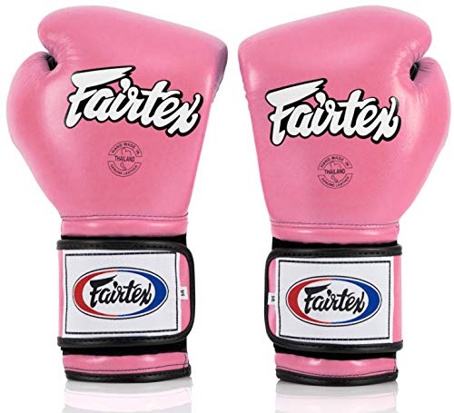 Fairtex BGV9 Muay 전문 복서 및 트레이너를 위한 | 하드 타자를 위한 멕시코 스타일 장갑 | 무술용 MMA 장갑 | 경량 및 충격 흡수 복싱 장갑 - color: 핑크/블랙., size: 14온스