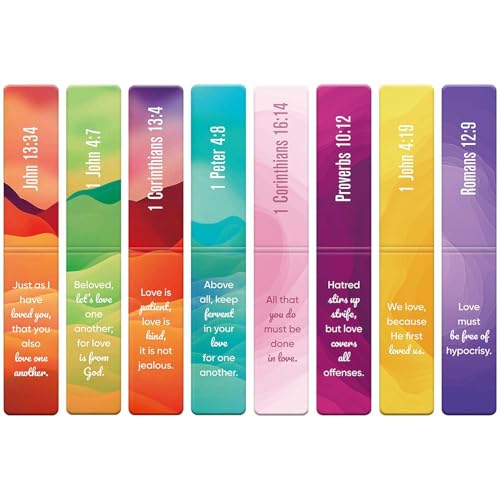 Morjor 8 Pcs Magnetic Bible Verse Bookmarks with Envelope, Mother's Day Christian Gift, Inspirational Christian Bookmarks, Bible Bookmarks for Women and Men, Love & Care 3 - color: Love & Care 3