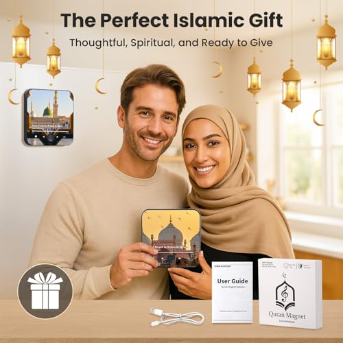 Quran Magnet Speaker for Fridge - Preloaded Surah Audio Player with Islamic Recitations, Portable Magnetic, USB-C Rechargeable, Touch Control, Ramadan & Eid Gifts, Islamic Gifts (Surah Maryam) - color: Surah Maryam - Mishary Alafasy