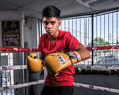 Pro Mex Pro Lace Training Gloves V 3.0 - color: Yellow, size: 14 oz