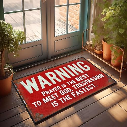 Doormat Prayer is Best; Trespassing is Fastest, Boys Bedroom Accessories Plain Door Washable Area Floor Mat for Outdoor Floor Living Room Bedroom(50X80CM) - size: 2'7" x 1'8" (Bear)