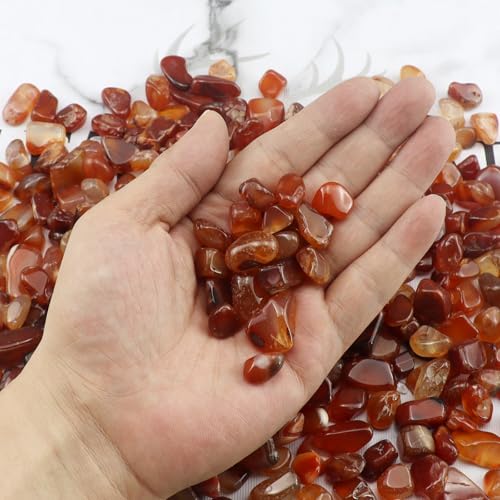 0.96LB Natural Pebbles Vase Filler Fish Tank Gravel Aquarium Decorative Crushed Stones Succulent Rocks Bulk Polished Irregular Shaped - Red - color: Red