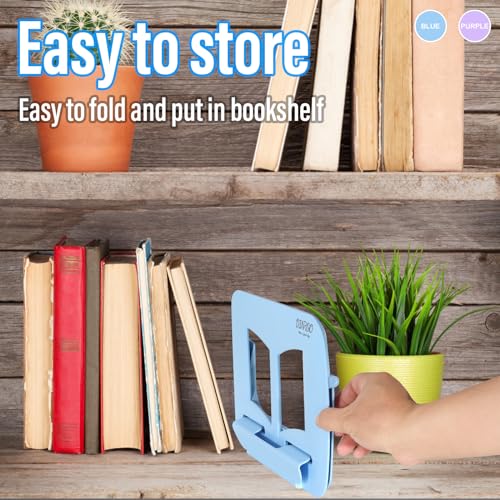 2Pack Book Stand - Waterproof Book Holder, Lightweight, Hands Free (Blue+Purple, 11.82" * 8.26") - color: A2(blue+purple)