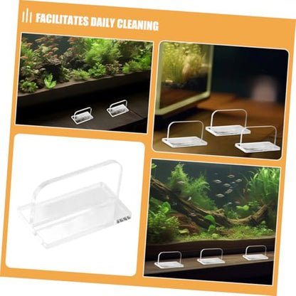 Cabilock 6pcs Clear Acrylic Aquarium Lid Handles Fish Tank Cover Replacement with Adhesive Stickers Easy to Install Transparent Grip for Fish Tank Lids