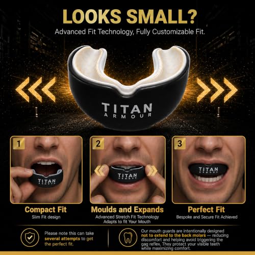 Mouth Guard Boxing, Dual-Layer Boil & Bite Mouthguard, Adult | Premium Dual-Layer | Case Included | Adult & Youth Custom-Fit Mouthpiece | Football, MMA, Hockey, Lacrosse, BJJ, Basketball - color: Black, size: Junior Under 11