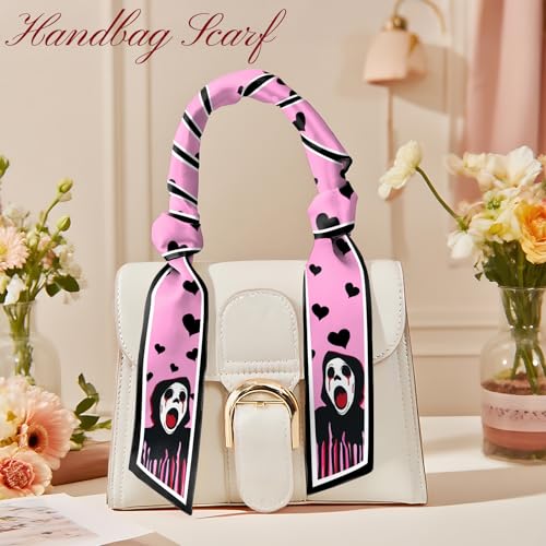 Head Hair Scarf Neck Silk Feeling Scarves Long Thin Satin Fashion Handbag Cute Decoration Women Girls 59 * 6.7'' - color: O-18-shout