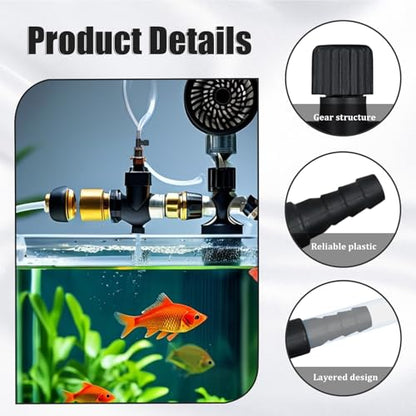 15 Pcs Aquarium Air Control Valves for 3/16-Inch (4mm) Airline Tubing | 3/16" Id, Adjustable, Plastic T Shaped, Single Way Air Flow Regulator, Fish Tank Air Pumps, Aquarium Setups, Black