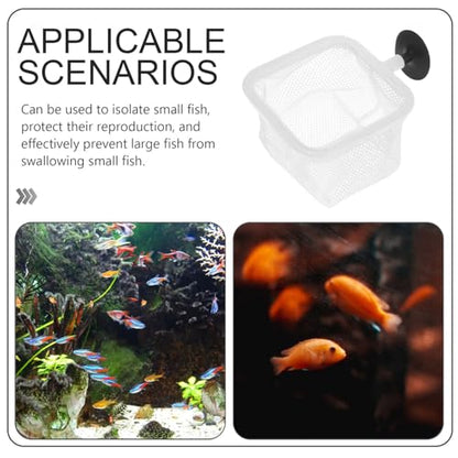 YARNOW 5pcs Fish Breeder Net Suction Cups Divider Nets for Fish Tanks for Shrimp and Fry Protection Prevents Easy Installation Versatile Use