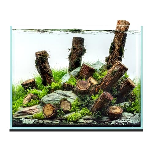 Ultum Nature Systems Ultra Clear Rimless Aquarium - Low Iron Glass Fish Tank with 45° Mitered Edges, 5mm-12mm Thick, Leveling Mat Included (3T, Tall, 3.4 Gallon) - size: [3T] - 3.7 Gal - 12.2 x 7.48 x 9.44 in