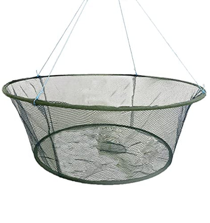 Foldable Fishing net Hand cast net, Shrimp net Crab net Fishing net Crayfish Hand cast cage - size: Top: 39.4in/Bottom:31.5"