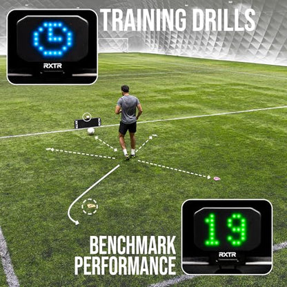 QUICKPLAY RXTR Reaction Training Light - Smart Soccer Reflex Trainer | Tracks score live, Pre-programmed drills, No app needed, Works with rebound boards, Builds speed & agility, Rechargeable