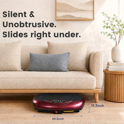 Natini Vibration Plate Exercise Machine - Power Vibrating Plate for Lymphatic Drainage,Whole Body Workout Machine for Women Weight Loss Home Fitness, - style: Red