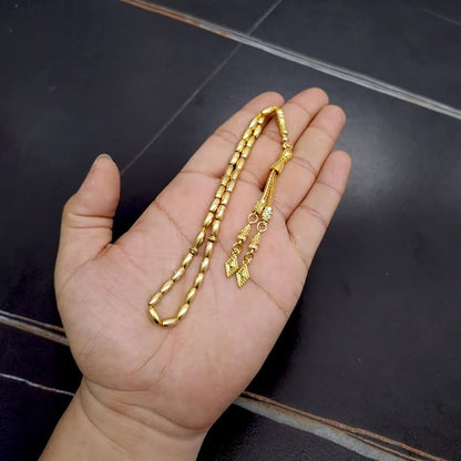 ALBASHAN Tasbih Metal gold Color 4x7mm 33 beads muslim Rosary paryer bracelet islamic gift turky Style Jewelry