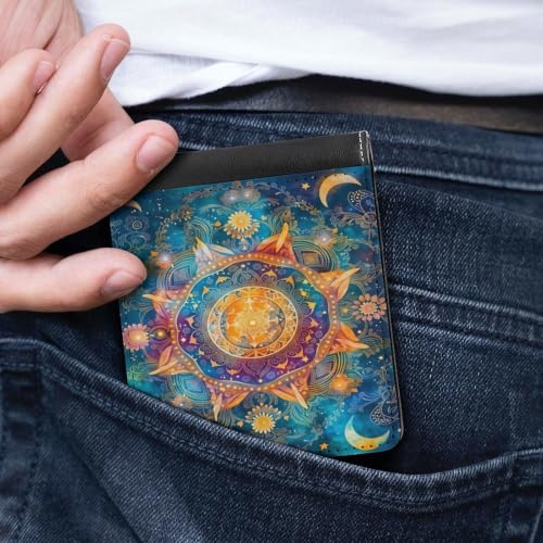 Mysterious Mandala Bifold Wallet 4.6x3.7 Inch,Slim Compact Folding Wallet with Card Slots And Cash Pocket Lightweight Wallet for Everyday Carry Travel Business - color: Mysterious Mandala