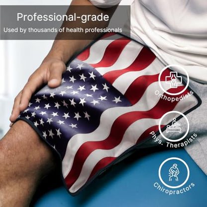 FlexiKold American Flag Gel Ice Pack (Standard Large: 10.5" x 14.5") Ice Packs for Injuries Reusable, Back, Shoulder and Knee Pain Relief, After Surgery - 6300-COLDUSA by NatraCure - size: Large (Pack of 1.0)