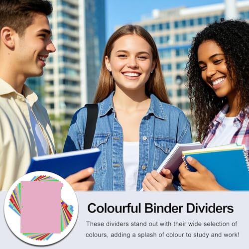 Binder Dividers with Tabs,Monthly Dividers for 3 Ring Binder,12 TABS,Customizable Table of Contents,Multicolor,1 Sets