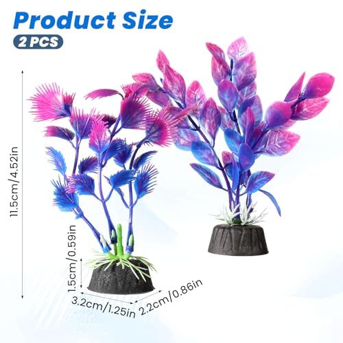 2 Pcs Plastic Artificial Floating Aquarium Plants Small Aquarium Plant for Betta Fish Tank 4.5 Inch Fish Tank Decorations Aquatic Water Grass Plastic Artificial Plant Reptiles Plants