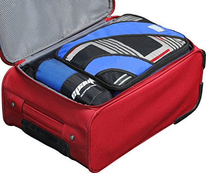 EPAuto 2팩 극세사 퀵 드라이 여행용 타월 세트, 블루 | 경량, 뛰어난 흡수성, 컴팩트, 152.4cm x 76.2cm(60x30인치) 및 61x38.1cm(24x15인치), 체육관/캠핑/해변/요가/배낭여행용 - color: 블루.