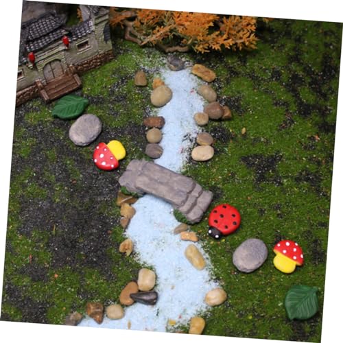 Abaodam Miniature Bridge Model with Mini Stepping Stones Garden Ornament for Succulents DIY Creative Micro Landscape Decor for Indoor Outdoor Fish Tank