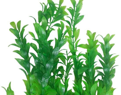 Bushy Green Aquarium Pond Artificial Plant 16 Inch (41-43 cm) Tall, Fish Tank Foliage Ornament | Tall Plastic Seaweed Aquascaping Decoration