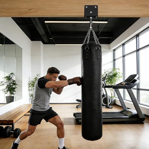 Heavy Bag & Punching Bag Hanger, Wall, Ceiling, Beam Mount Options | 900 LBS Capacity, 360° Swivel, Rust-Proof, Thick Steel Boxing Mount for MMA, Muay Thai & Home Gym (Multiple Mounting Options) - color: Ceiling - L-Shape Joist
