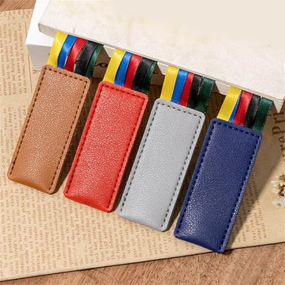2 Pcs Creative Bookmarks Ribbon Page Markers Reading Bible Bible PU Leather Ribbon Page Holders