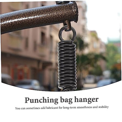 Stainless Steel Heavy Bag Suspension Hook Set for Boxing Punching Bag Bracket Spring Shock Absorbent Adjustable Design for Home Gym and Outdoor Use