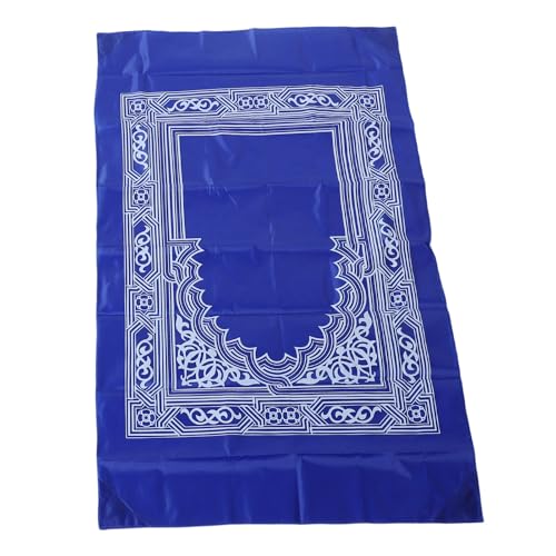 Tnfeeon Islamic 2 Pack Travel Prayer Rug with Compass Water Proof Reusable Nylon Portable Mat for Umrah Pilgrimage Black Blue