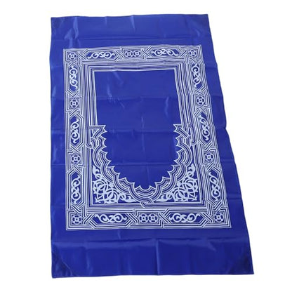 Tnfeeon Islamic 2 Pack Travel Prayer Rug with Compass Water Proof Reusable Nylon Portable Mat for Umrah Pilgrimage Black Blue