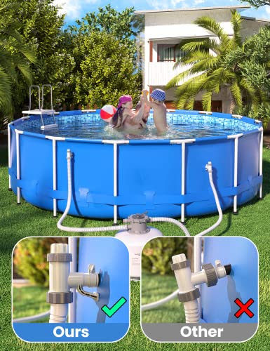 POOLHACKER [ Patented ] Pool Plunger Valve Plus for Above Ground Pool, Pool Pipe Holder with Plunger Valve Pool Parts and Accessories, Shut Off Valve, Replacement for Above Ground Pool Fittings | Shut-Off Valve, Replacement Pool Fittings, Flow Control, Ho