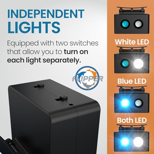 Flipper DeepSee MAGNIFIED Viewer Fish Tank Aquarium Rechargeable LED Spotlights with Dual LED and USB Recharging Cord