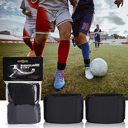 TOBWOLF 4PCS Soccer Shin Guard Strap, Anti Slip Sports Football Legging Shin Fixed Straps, Lightweight Ankle Guards for Kicking Ball, Running, Cycling