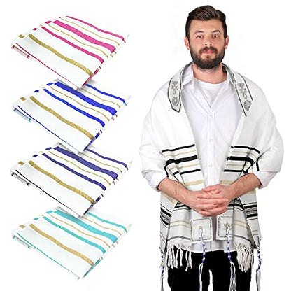 HalleluYAH Messianic Tallit Prayer Shawl 72"x 22" with Bag For Men & Women - color: Royal Black