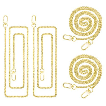 ELANE 4 Pack Purse Chain Strap，47 inch Purse Straps Replacement Crossbody Purse Chains for Handbags DIY - color: O-gold-4 Pack