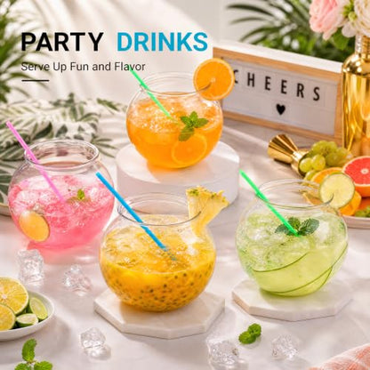 Okllen 12 Pack Plastic Ivy Bowls, 16 Oz Round Fish Bowl Unbreakable Vases Bowls for Home Decor, Carnival Games, Candy, Party Favors, Centerpiece, BPA Free, Clear
