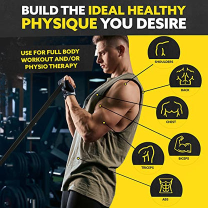 Long Resistance Bands Set, 5 Pull Up Assistance Bands for Working Out | 5 resistance levels, natural latex construction, exercise bands for strength training, stretching and physical therapy - color: Black 2