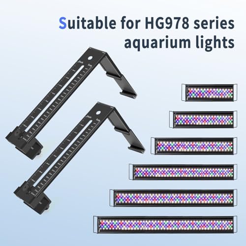 hygger Aquarium Light Clip Holder (for HG-978) (1), Aquarium Fish Tank Light Riser/Holder/Bracket/Stand/Mount