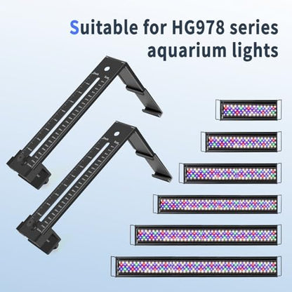 hygger Aquarium Light Clip Holder (for HG-978) (1), Aquarium Fish Tank Light Riser/Holder/Bracket/Stand/Mount