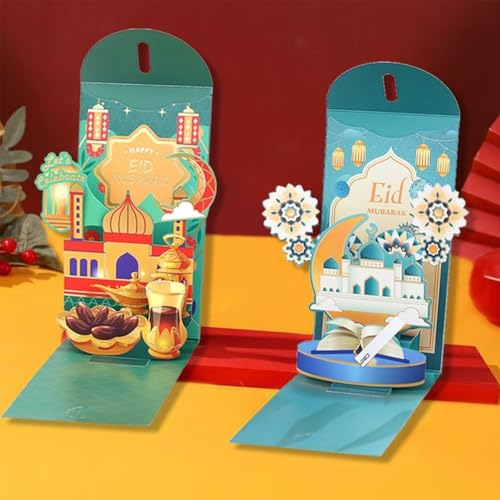 3 Pcs 3D Eid Mubarak Money Envelopes Ramadan Money Envelopes Muslim Eid Mubarak Gifts Ramadan Gifts Money Wallets for Cash