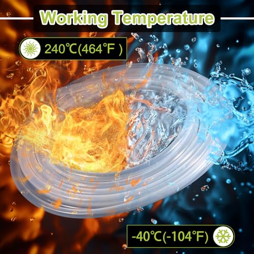METALLIXITY Silicon Tubing(1/16" ID x 1/8" OD x 16Ft), Pure Silicone Hoses High Temp - for Printer, Hot Water Dispenser, Engine, Brewing, Fish Tank Air Pump, Pump Transfer, Clear - size: 1/16" IDx1/8" OD, style: 16 Feet