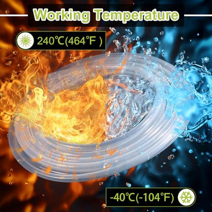 METALLIXITY Silicon Tubing(1/16" ID x 1/8" OD x 16Ft), Pure Silicone Hoses High Temp - for Printer, Hot Water Dispenser, Engine, Brewing, Fish Tank Air Pump, Pump Transfer, Clear - size: 1/16" IDx1/8" OD, style: 16 Feet