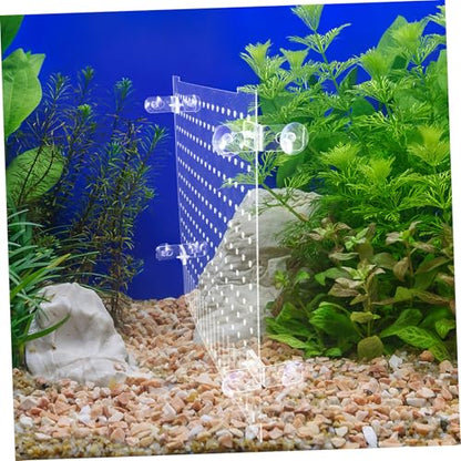 TOYANDONA Transparent Acrylic Fish Tank Divider Easy Install Aquarium Isolation Board for Fish Separation and Shrimp Breeding Includes Suction Cups