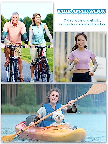 Tisancy 10 Pairs Sun Protection UV Arm Sleeves Cooling Anti Slip Compression Sleeves Sports Polyester Cycling Covers - size: Medium, style: Plain Style