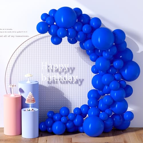 DECOCKRAT 130PCS RoyalBlue Balloons, Latex Balloon Different Sizes 18/12/10/5 Inch, Helium Balloons with Ribbon, Party Balloon Set for Birthday Wedding Graduation Anniversary Baby Shower Decoration - color: 20 Royal Blue
