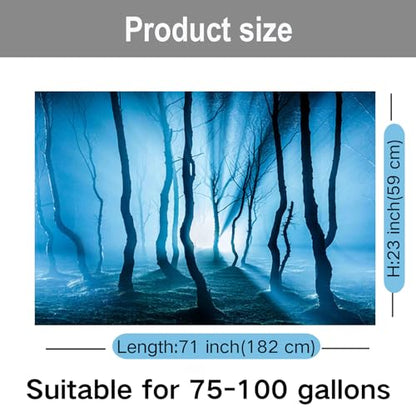 ELEBOX Fish Backgrounds Paper Double Sides 3D Stone & Trees Aquarium Background Picture 23" x 71" Fish Tank Background - color: N, size: H:23.4"x L:71.7"