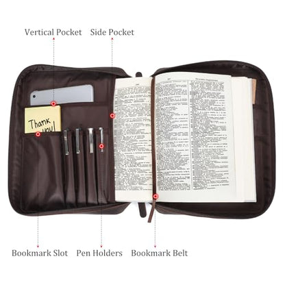 Polare Cowhide Leather Bible Cover Church Bag Book Protective Case Holder