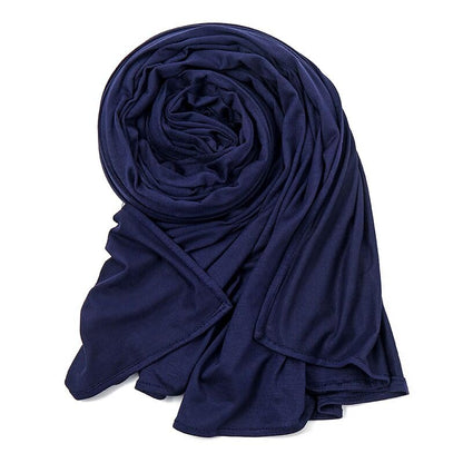 Pre-sewn Instant Hijab Non-slip Scarf for Women Modal Jersey Head Scarf Wrap for Women - color: Navy2