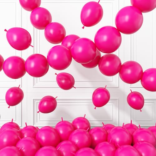 Hot Pink Link Balloons,120Pcs 6Inch Pink Linking Balloons - color: Hot Pink