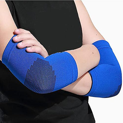Kids Arm Guard,Compression Elbow Pads,Children Elbow Sleeves,Elbow Protection for Cycling Sports Basketball Volleyball(1 Pair) (Blue) 1 - color: Blue