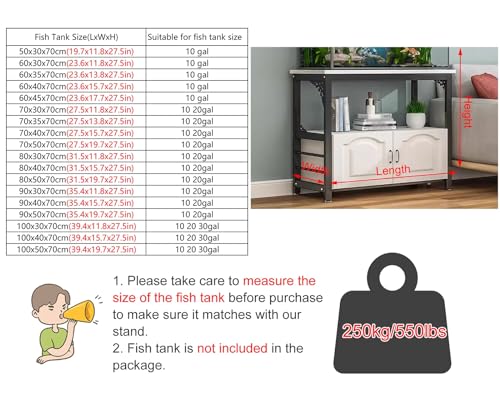 10 20 30 Gallon Fish Tank Stand Holder Modern Aquarium Stands Breeder Tank Stand Rack Reptile Tank Stand Holder（#7-70x50x70cm） - color: #7, size: (LxWxH)70x50x70cm